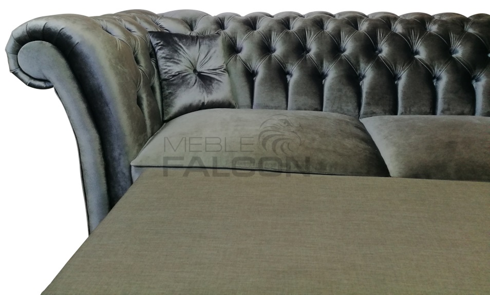 sofa chesterfield funkcja spania poduszki ozdobne