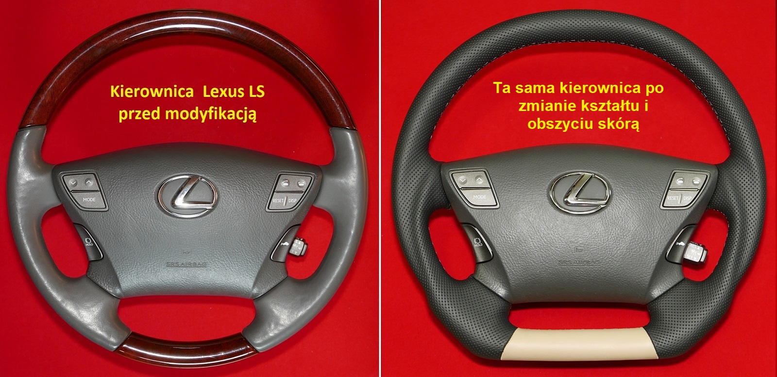 przebudowa zmiana kształtu modyfikacja kierownica lexus