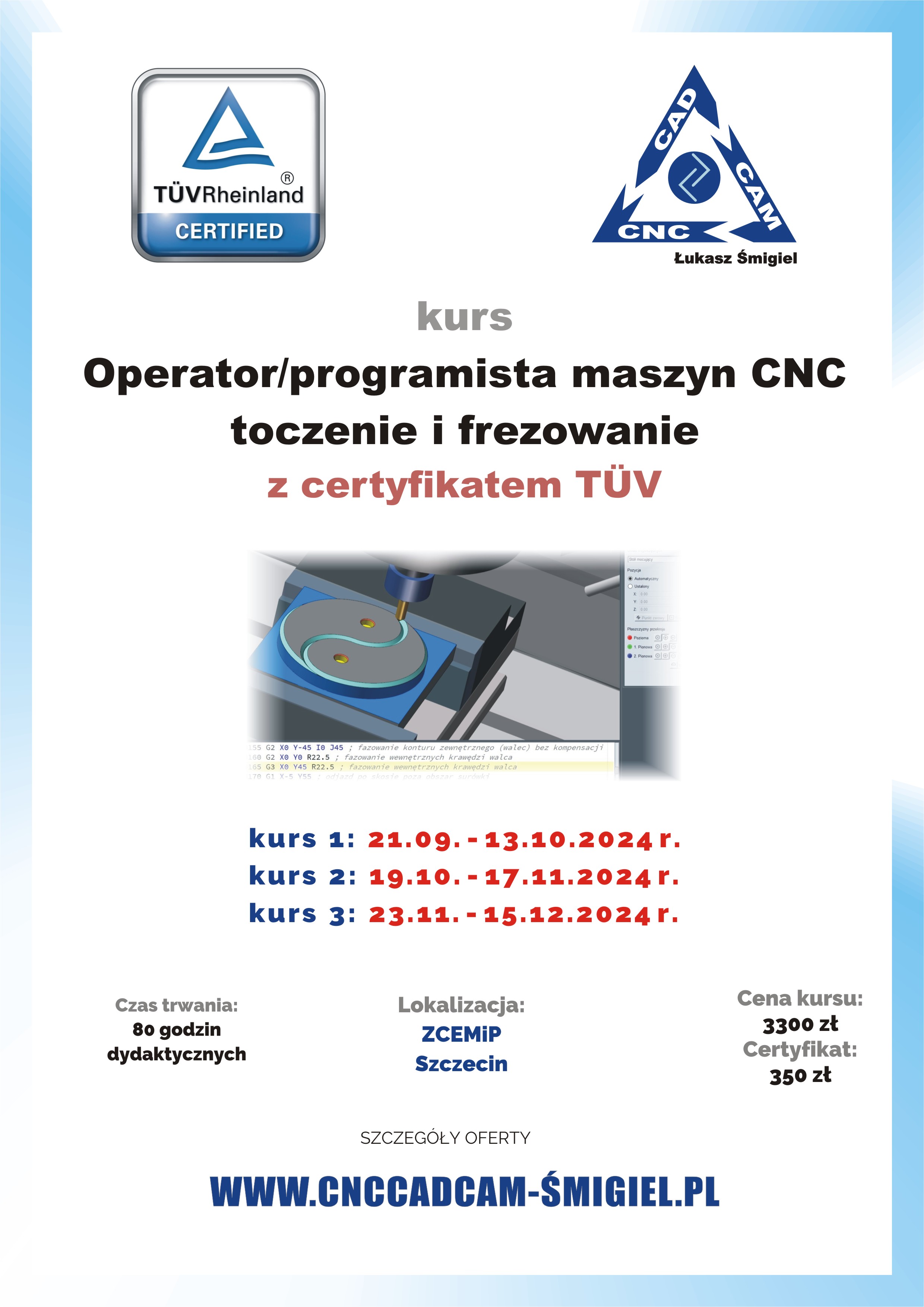 kurs,CNC,zachodniopomorskie,Szczecin