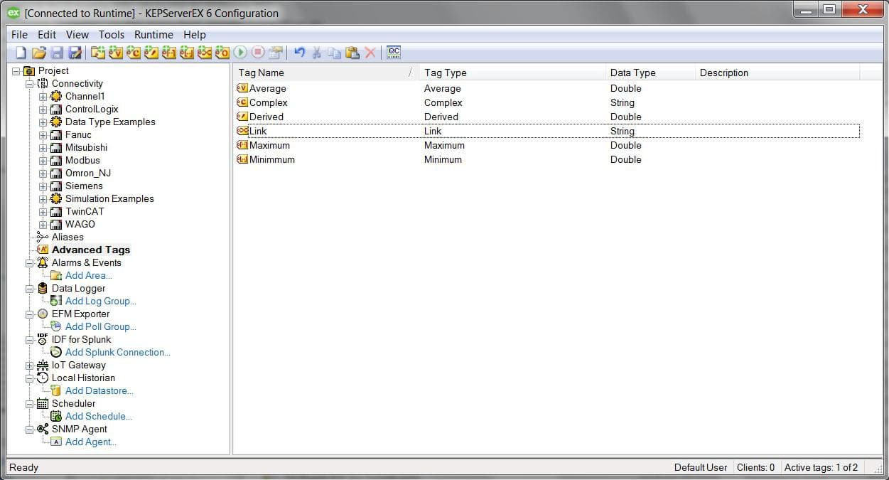 KEPServerEX / ThingWorx Kepware Server - Advanced Tags - zrzut ekranu / screenshot