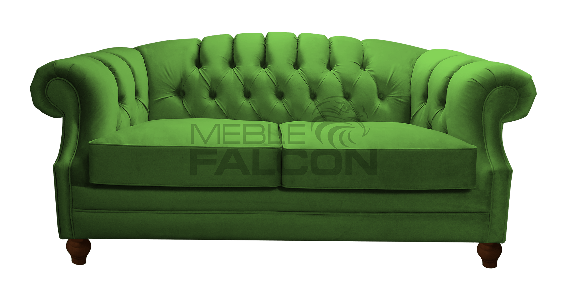 2-osobowa pikowana sofa chesterfield zielona tanio