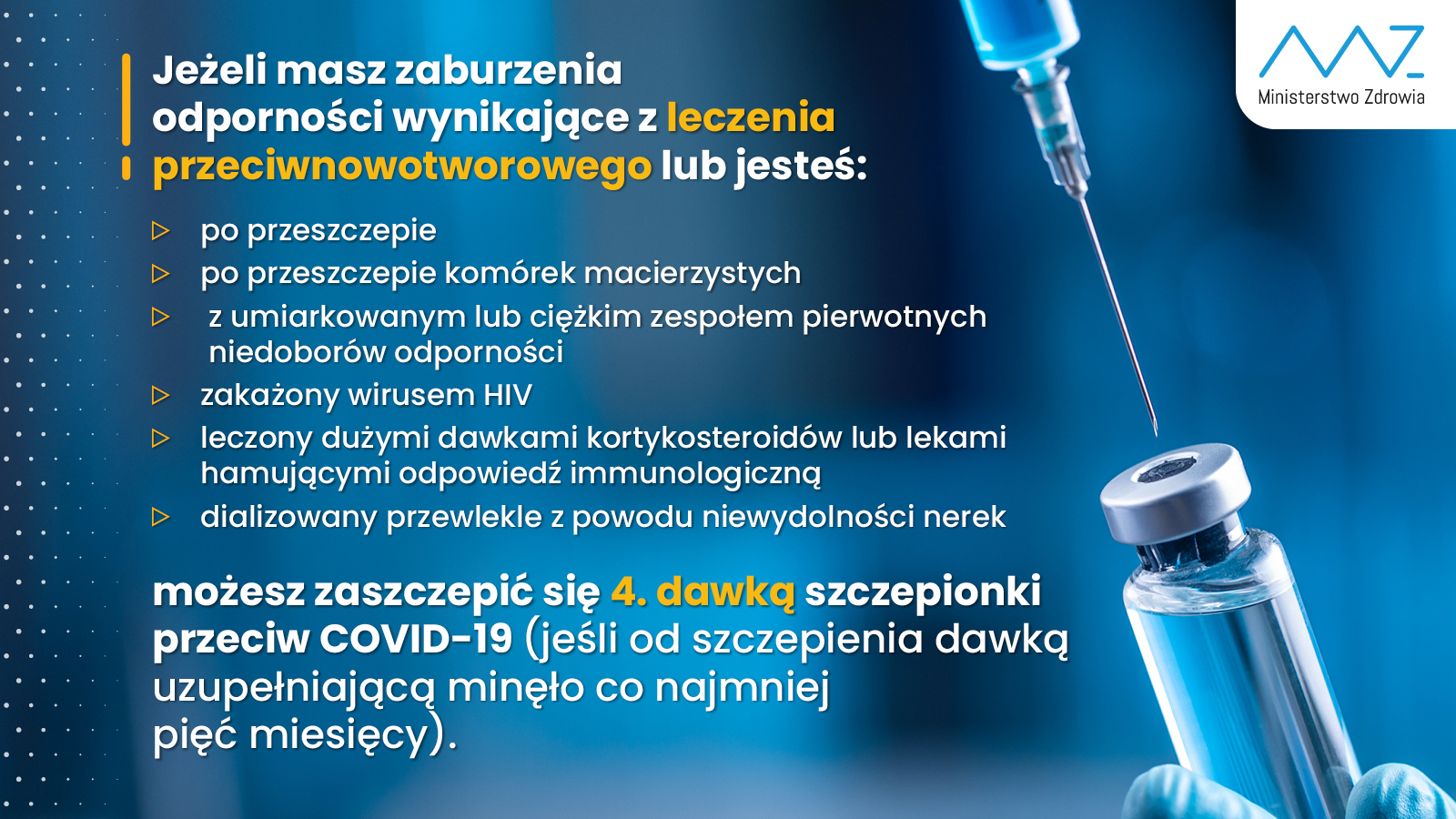 Czwarta dawka szczepionki przeciw COVID-19.