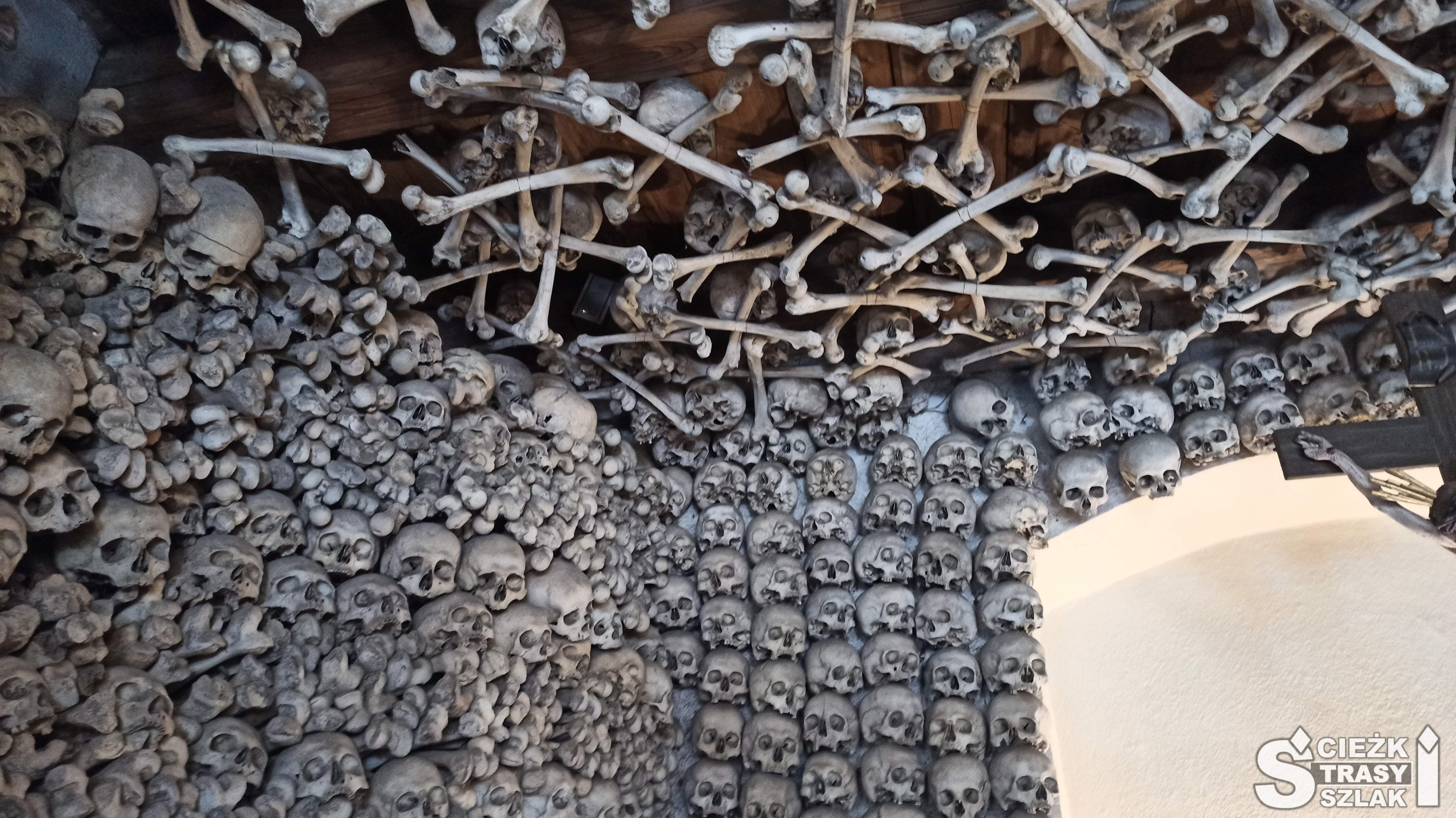Zbudowane z czaszek ściany kaplicy z sufitem wykonanym z tysięcy ludzkich piszczeli