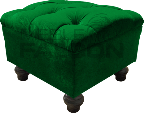 pufa chesterfield zielona pikowane siedzisko tanio