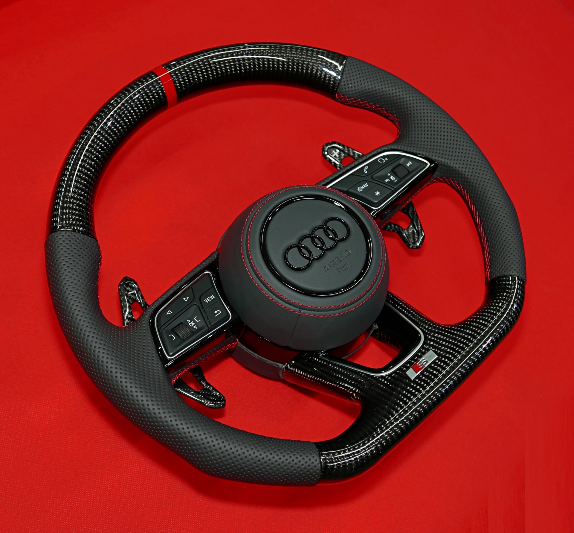Carbon fiber steering wheel Audi A4 B9 S4 S-Line