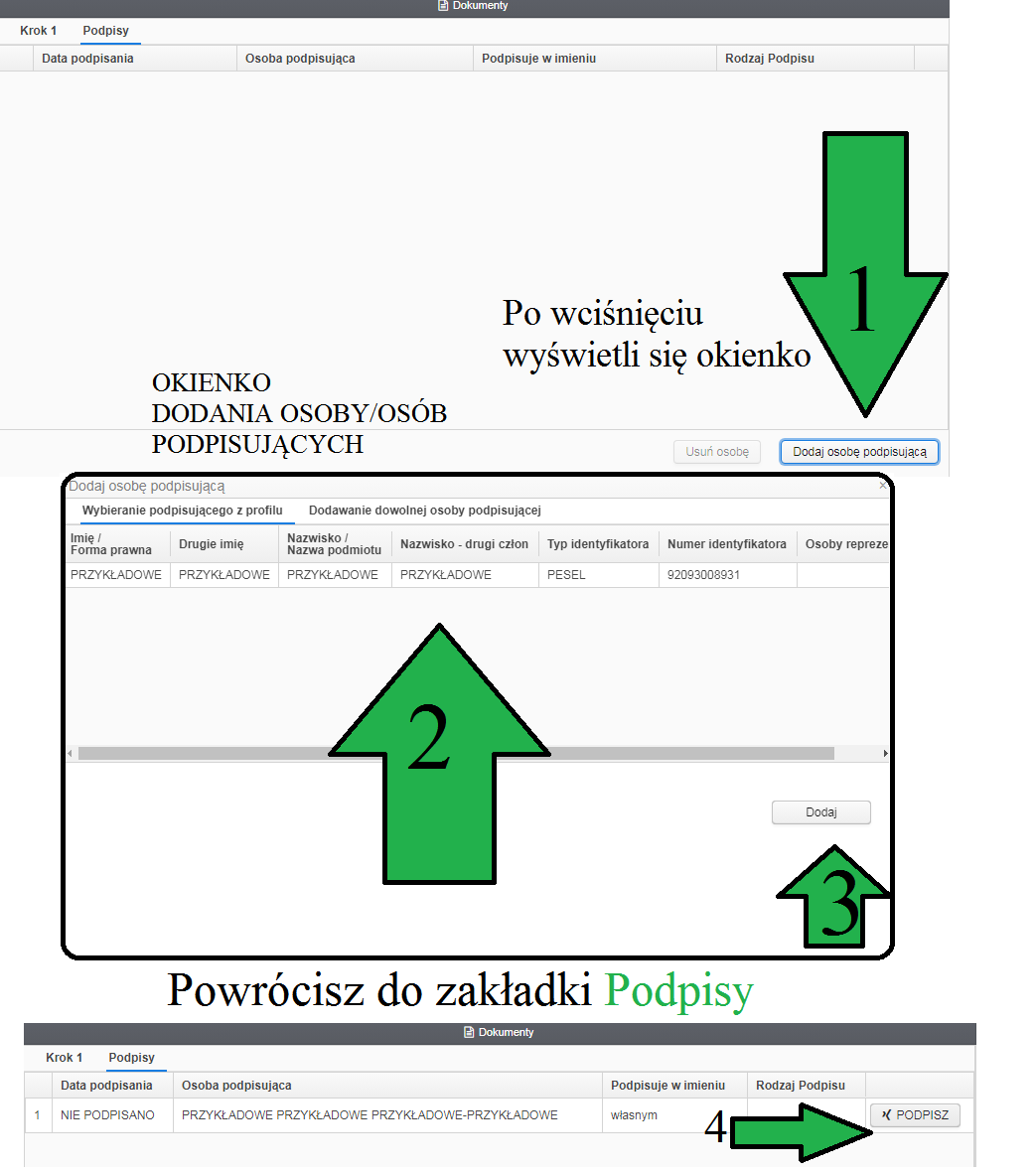 Lista adresw czonkw zarzdu - podpispng