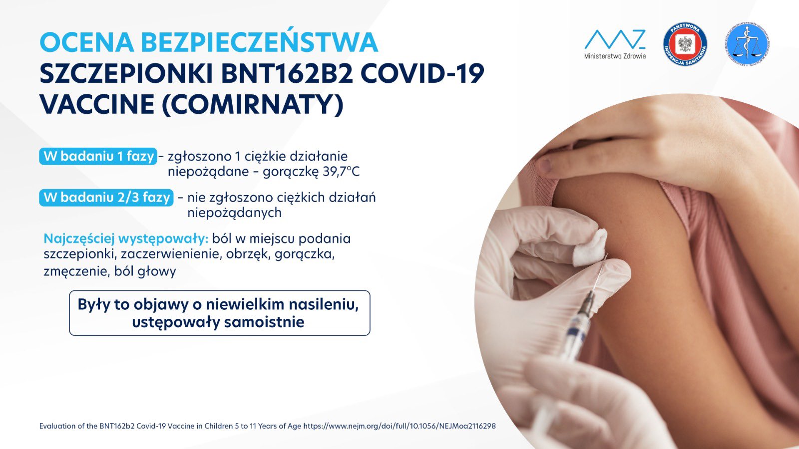 Ocena bezpieczeństwa szczepionki BNT162B2 Covid-19 vaccine (COMIRNATY).