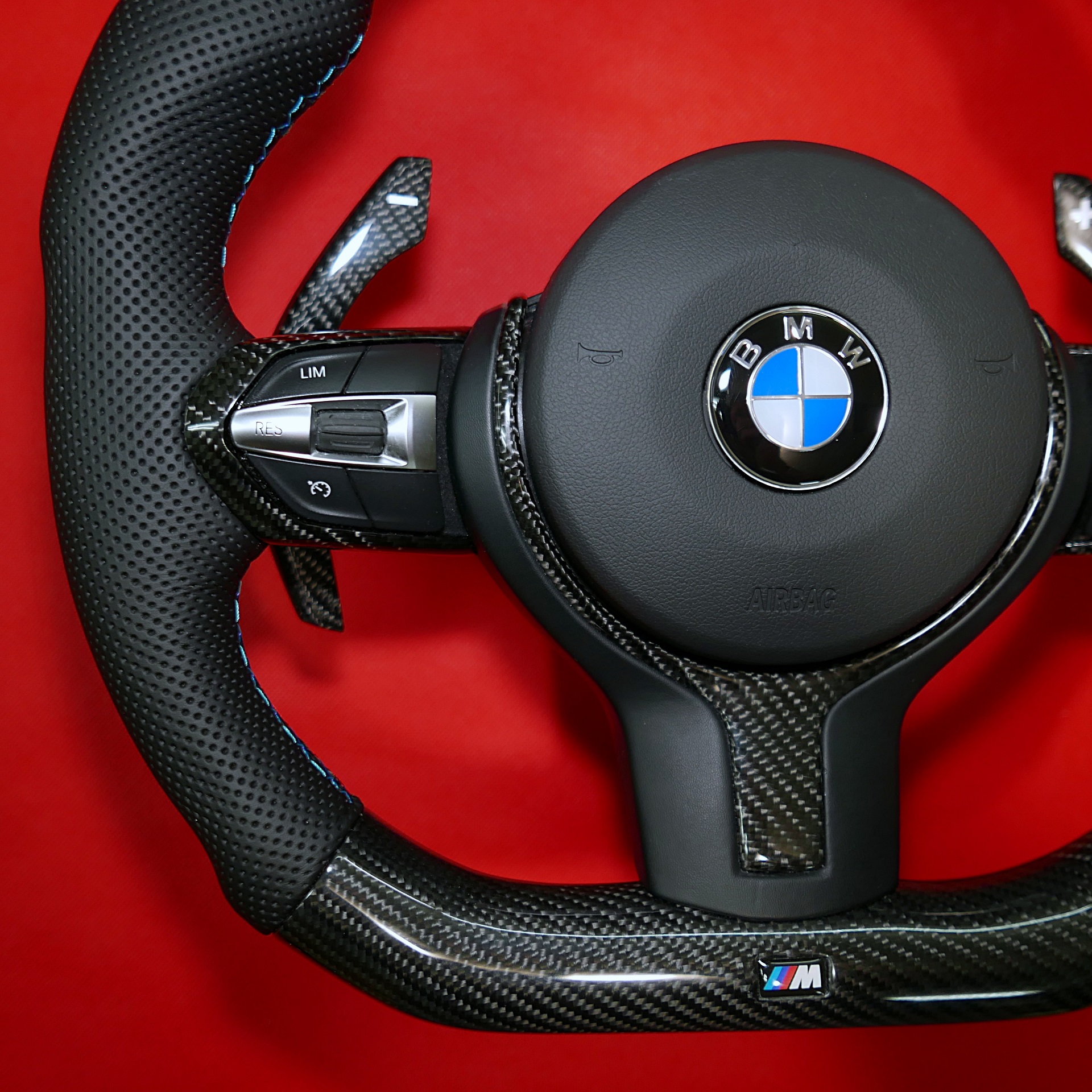 bmw customs carbon fiber steering wheel