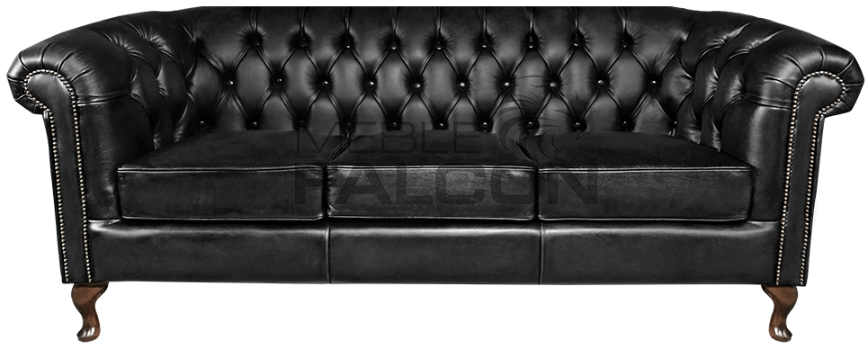 klasyczna sofa chesterfield czarna skóra producent
