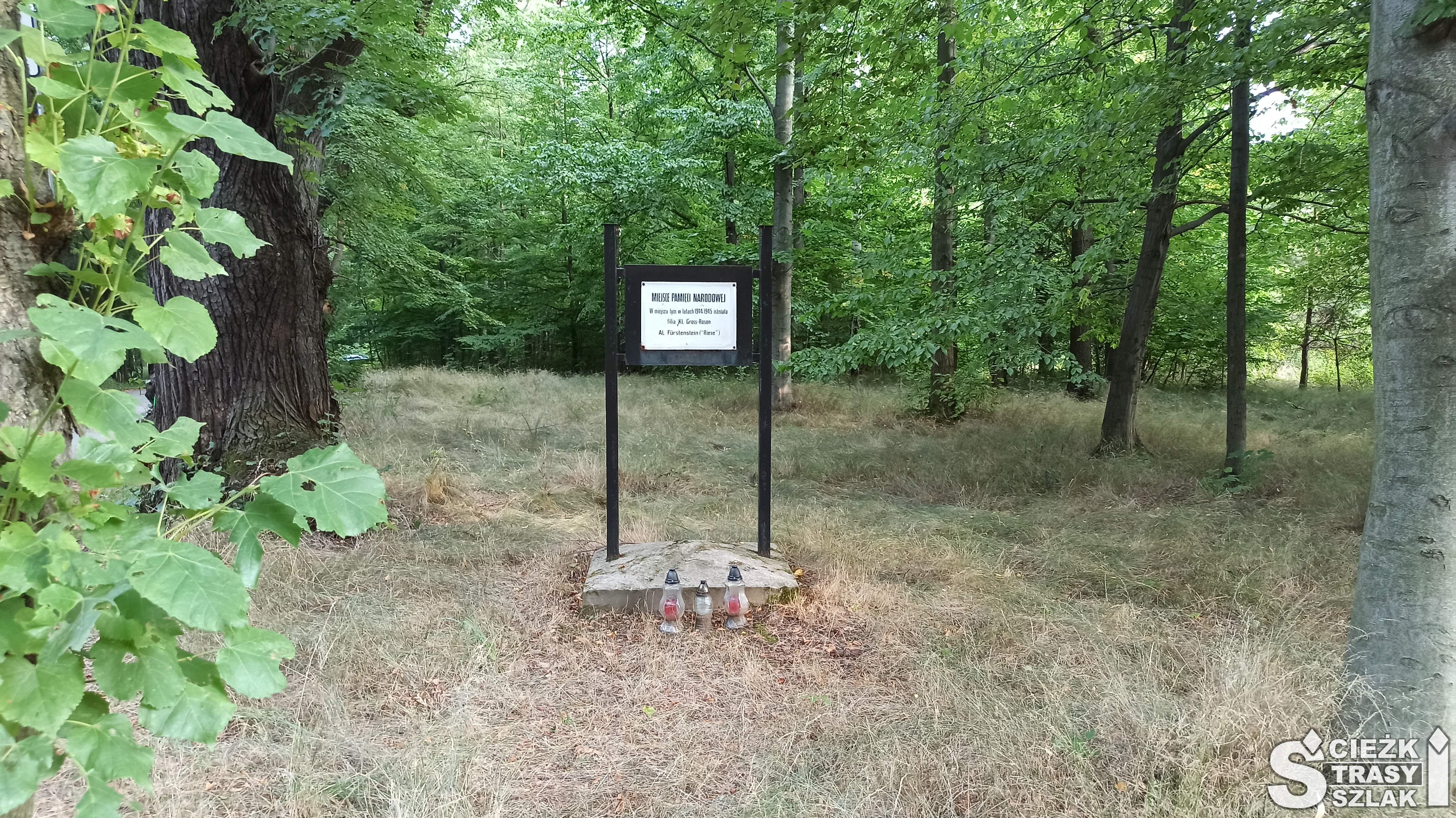 Tablica upamiętniająca ofiary obozu koncentracyjnego przy Zamku Książ - miejsce pamięci narodowej