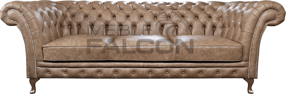 sofa skórzana beżowa producent mebli chesterfield