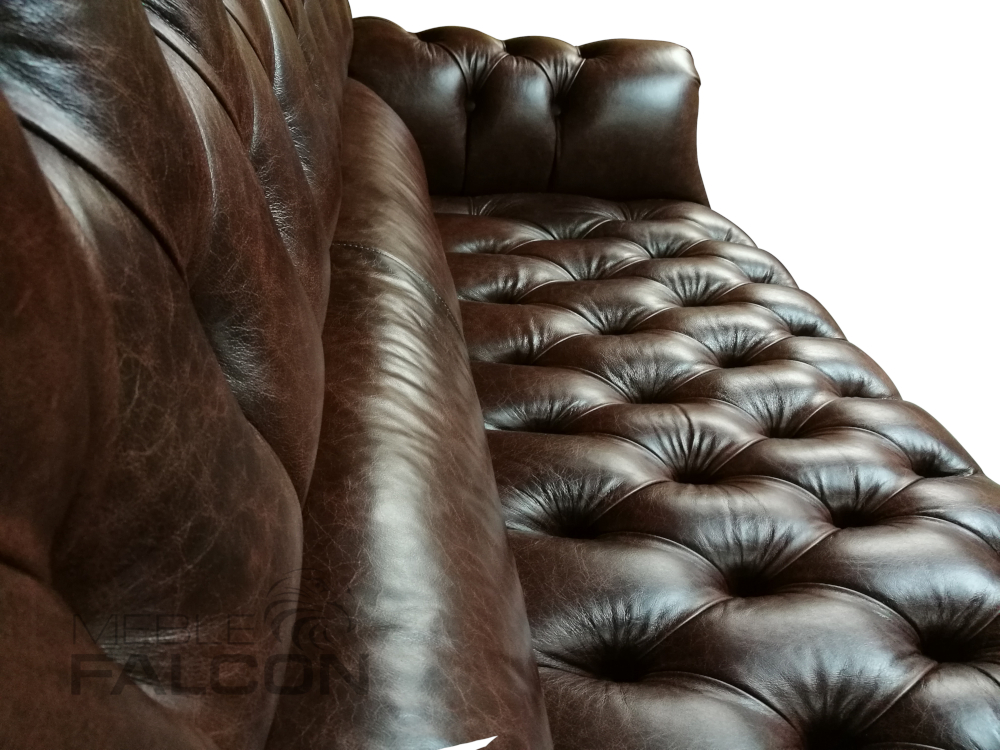skórzana sofa chesterfield do salonu biura tanio