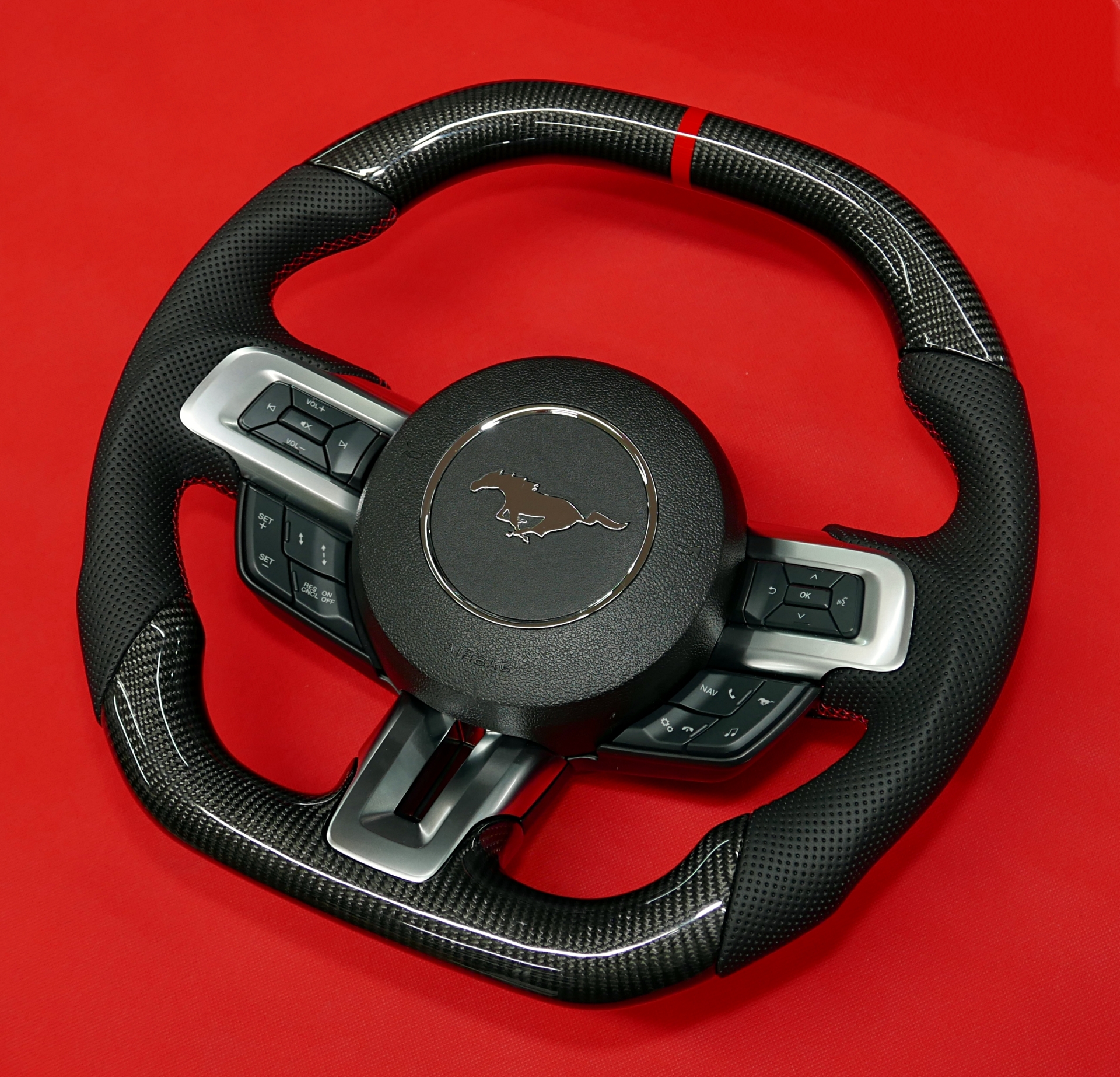 Carbon fiber custom steering wheel Ford Mustang