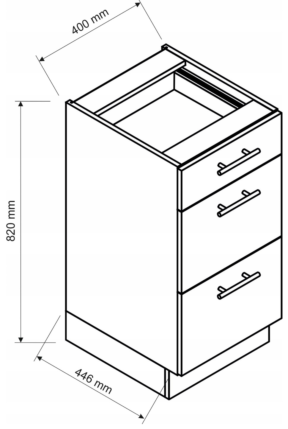 WYSPA 127,4 + szafka D40 S/3, D40 S/3, D40 S/3 - CZARNY MAT + DĄB WOTAN