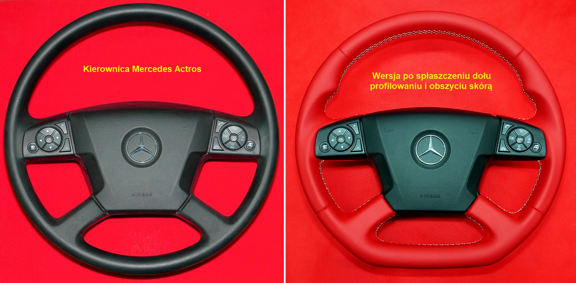 Mercedes Actros custom steering wheel flat bottom