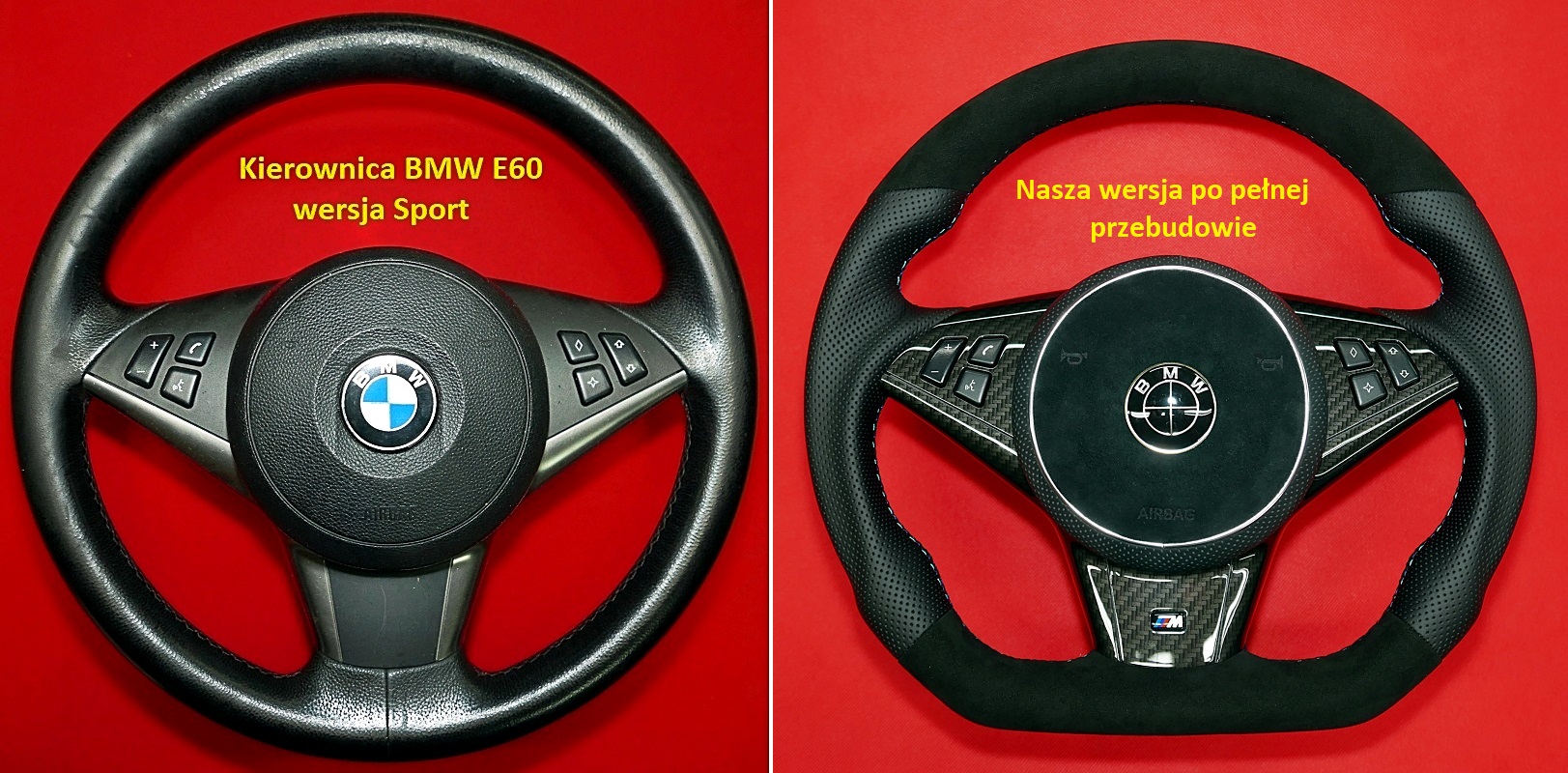BMW E60 M5 E63 M6 custom flat carbon steering wheel