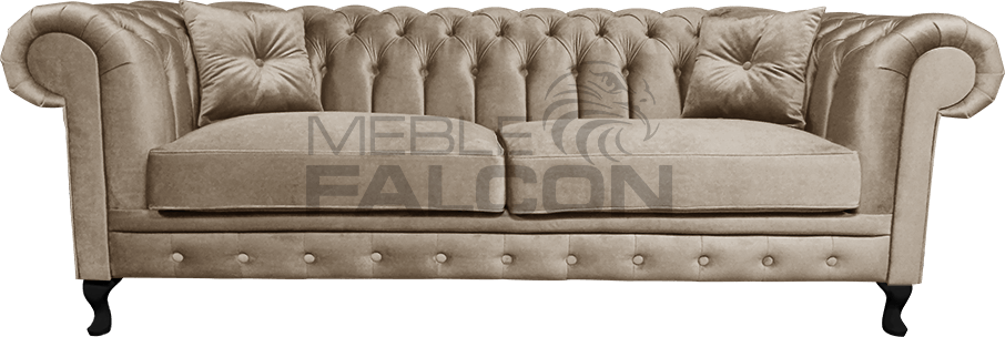 sofa chesterfied beżowa krem wygodne siedzisko