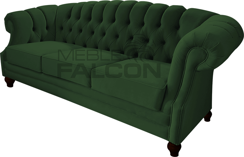 pikowana sofa chesterfield ciemna zieleń butelkowa