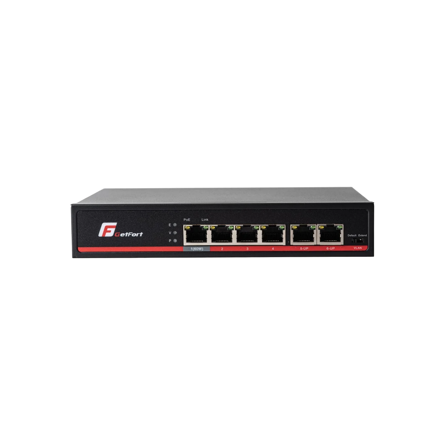 SWITCH POE GETFORT 4+2 Gigabit Ethernet 65W