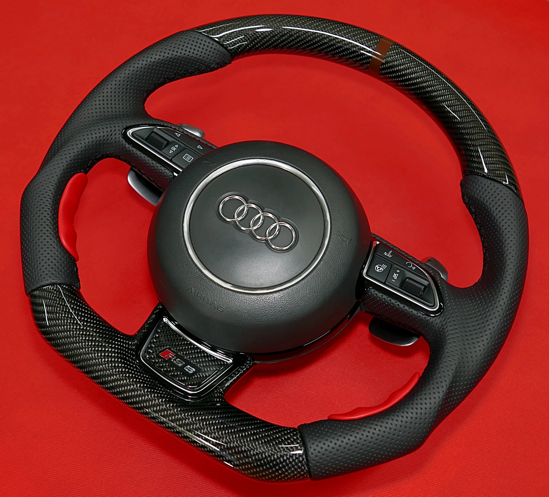 customs carbon fiber flat steering wheel
