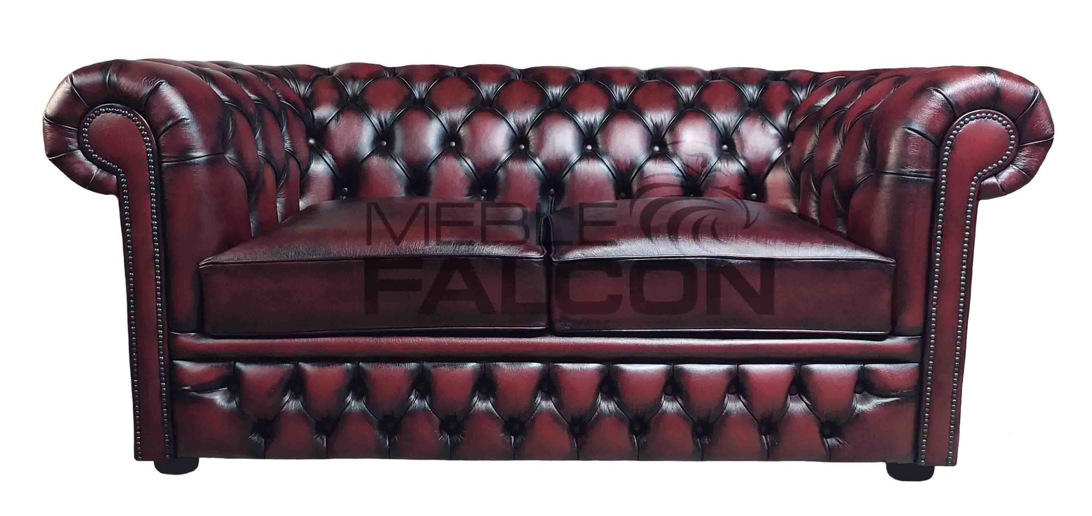sofa chesterfield skóra dwubarwna wiśniowa czerń