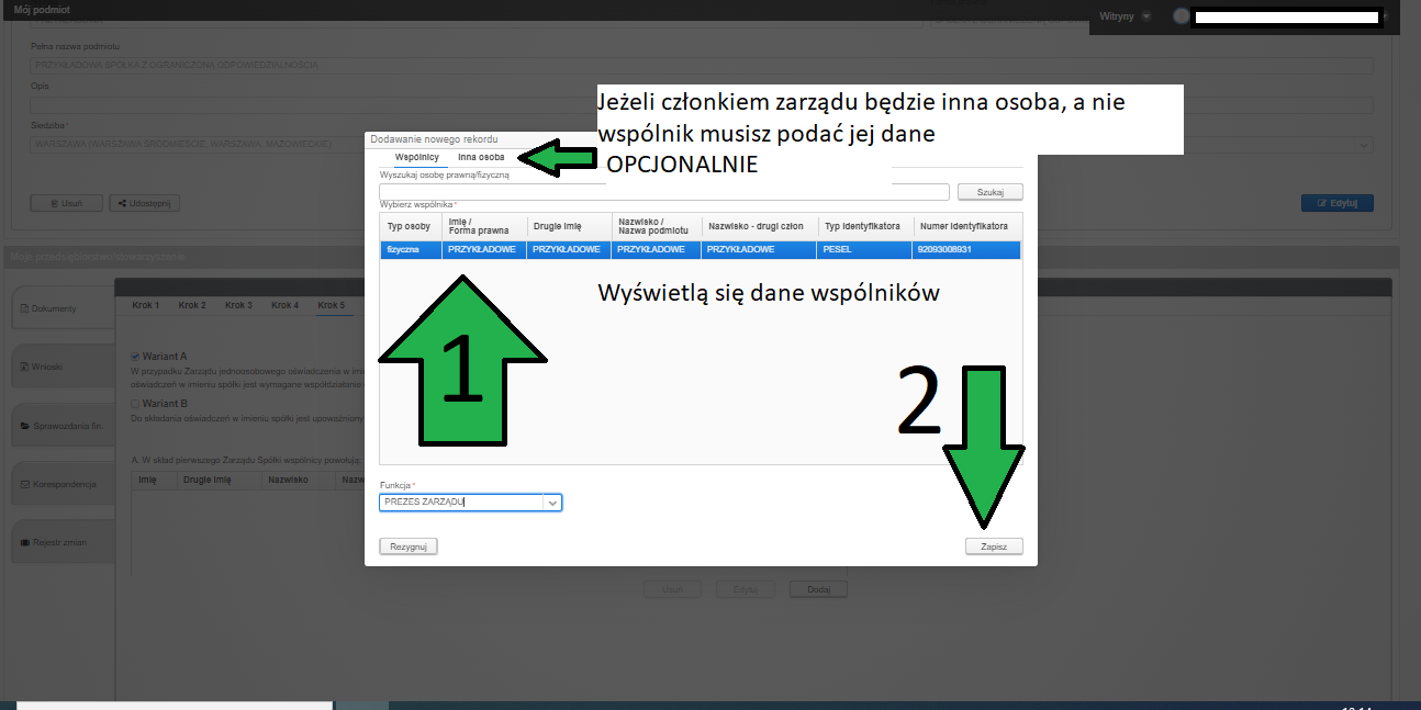 KROK  15 B- zapisanie czonka zarzduPNG