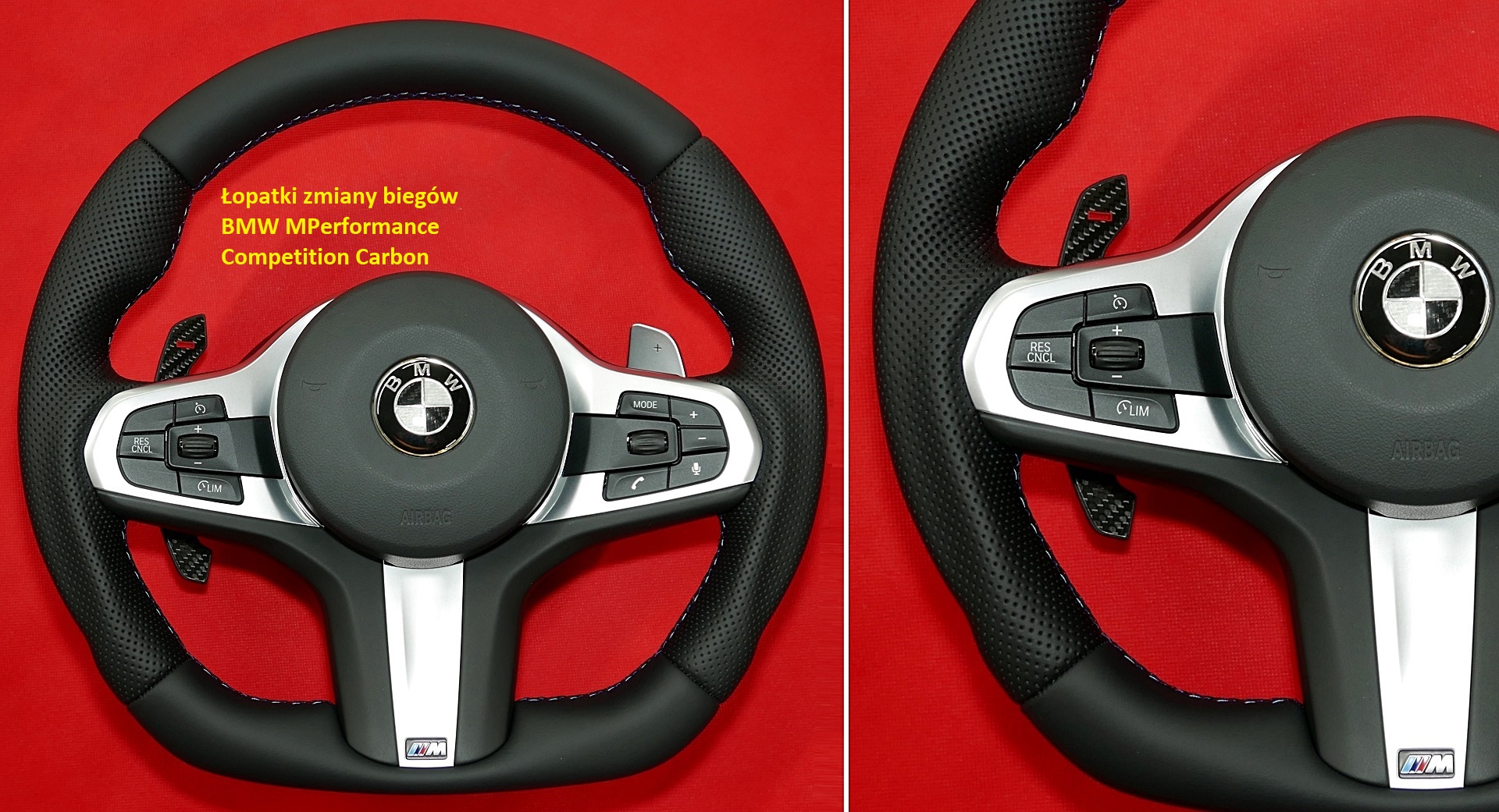 Custom modded steering wheel BMW Competition Carbon