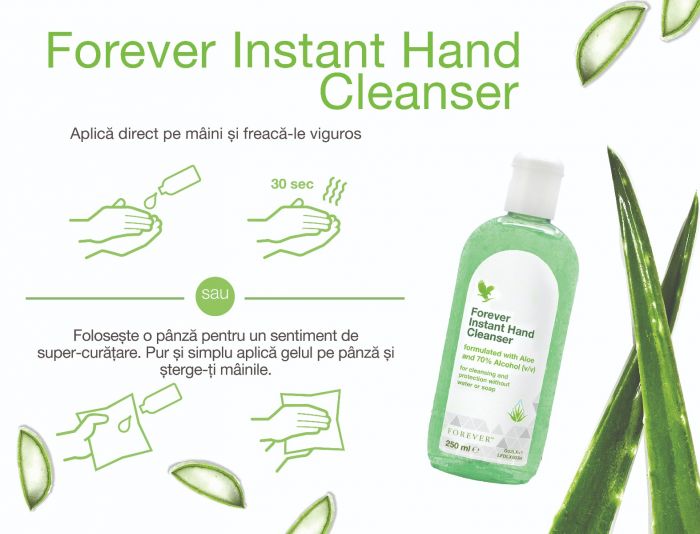 Forever Instant Hand Cleanser - vă menține protejată întreaga familie