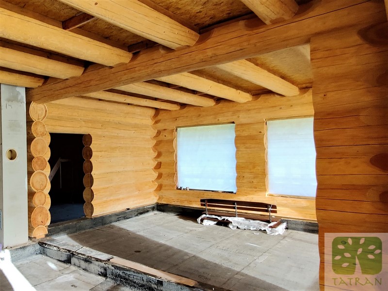 Miroszewo - biological and fireproofing impregnation of larch log beams 1068,88m2