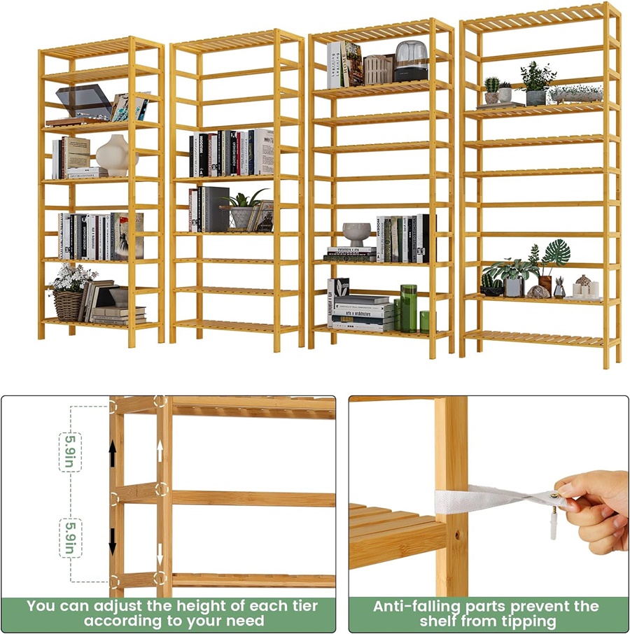Bambusowa półka wolnostojąca do łazienki, salonu, sypialni, kuchni, pralni .
