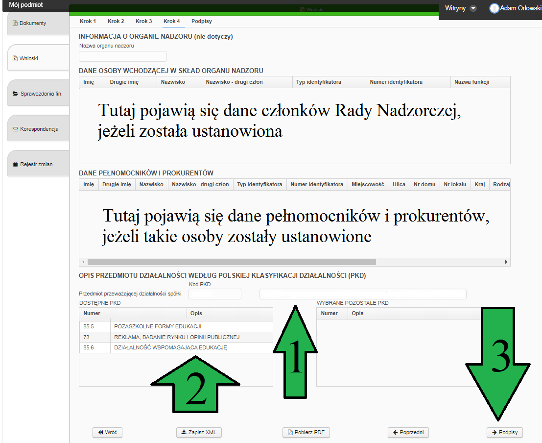 Krok 4 - Rada Nadzorcza i kdy PKDpng