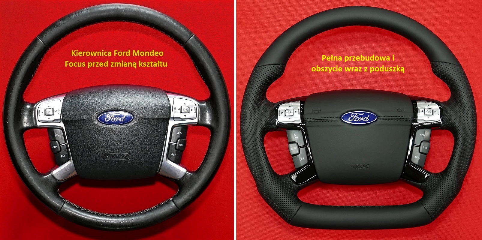 Kierownica Ford Mondeo Galaxy tuning modyfikacja spłaszczenie
