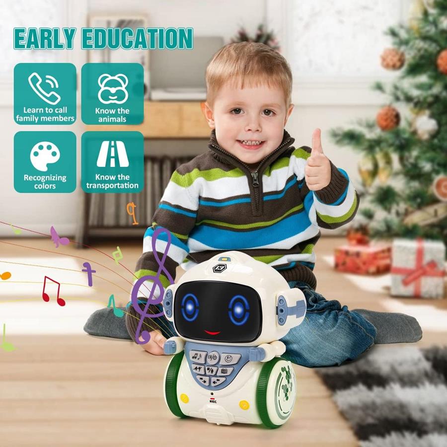 Zabawka robot KaeKid dla dzieci, interaktywny inteligentny robot z kontrolą głosową Wersja Angielska