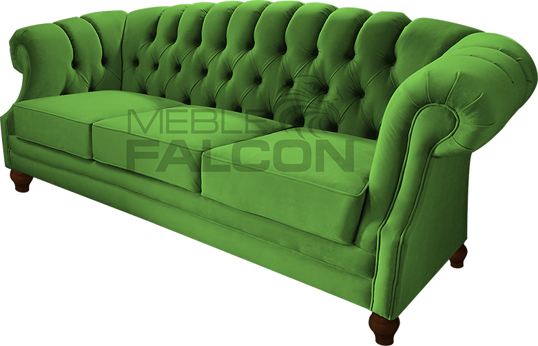 wygodna pikowana sofa chesterfield melford zielona