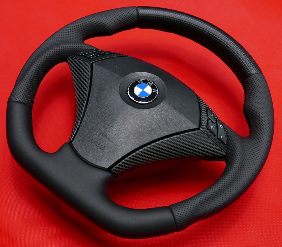 bmw custom soft carbon fiber look steering wheel