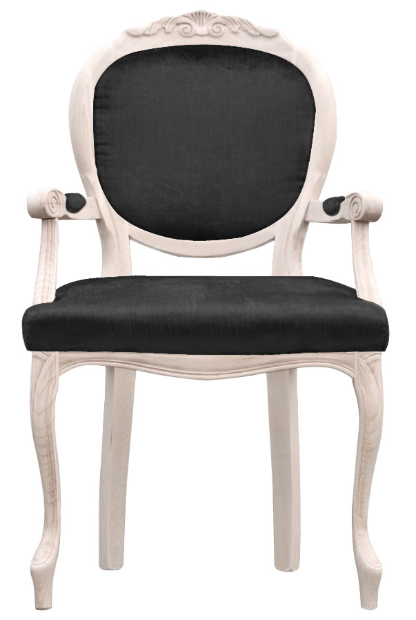 doskonałe krzesło stylizowane z tapicerowanym siedziskeim i oparciem krzesło w stylu glamour czarne