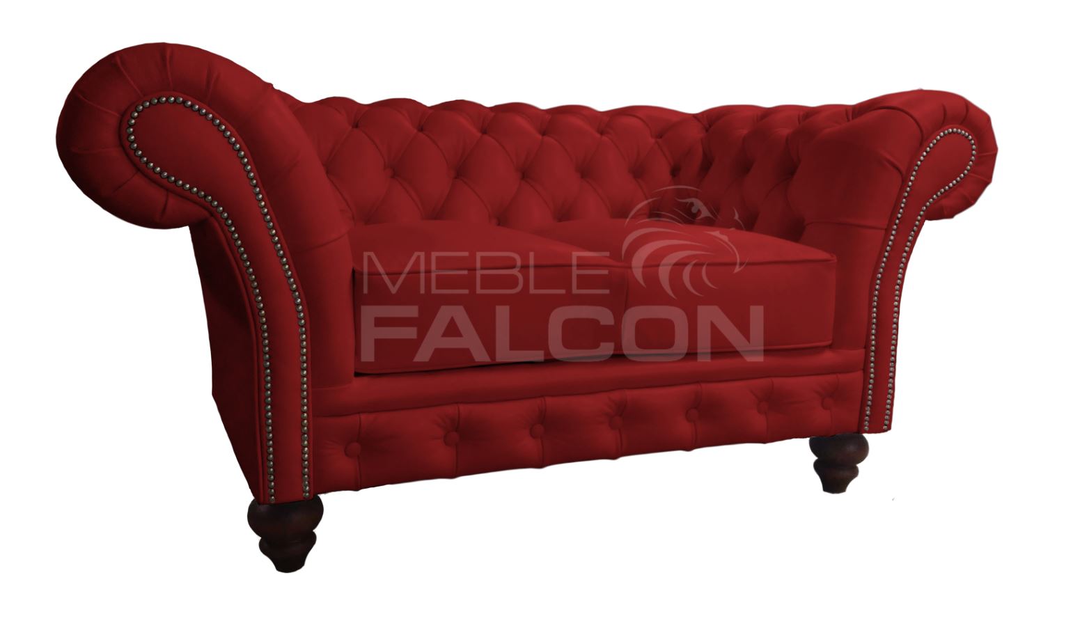 sofa w stylu chesterfield czarwona skóra producent