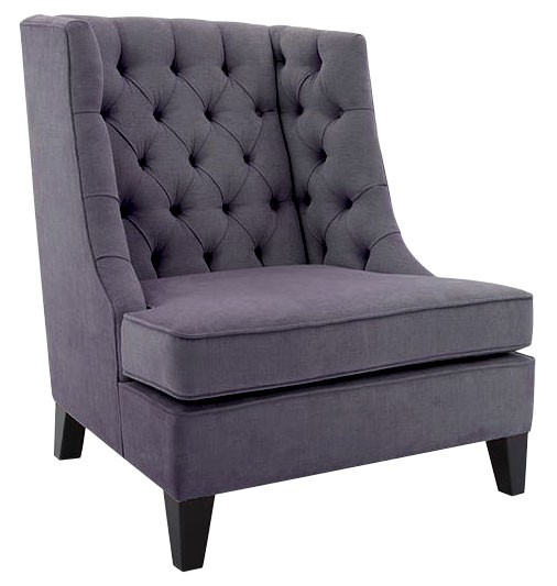 fotel w stylu glamour wysokie pikowane oparcie tapicerka materiał