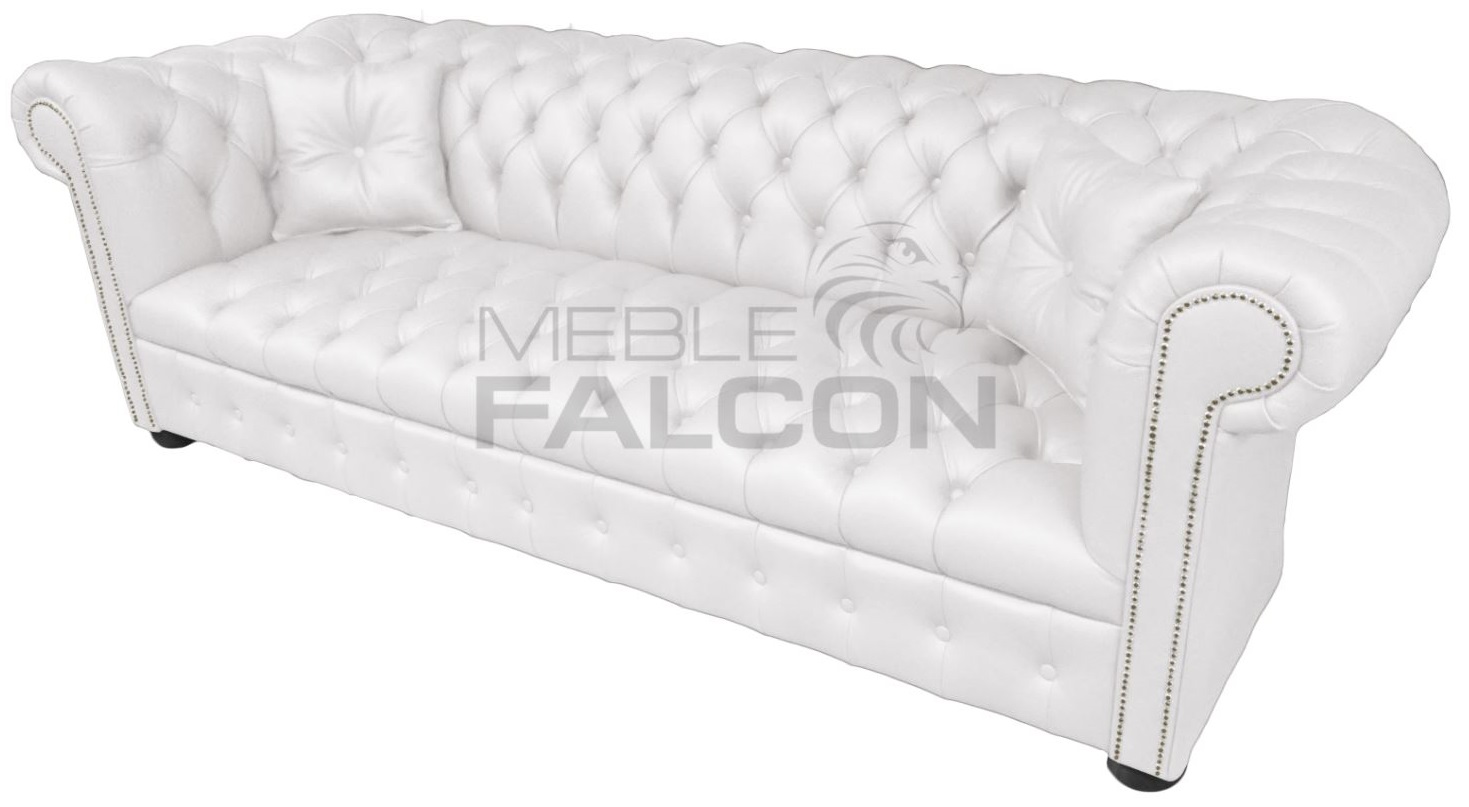 sofa chesterfield na indywidualne zamówienie biała