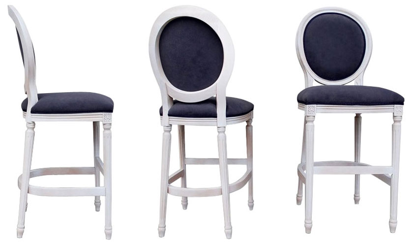 stylowe krzesło barowe wysokie tapicerowane 