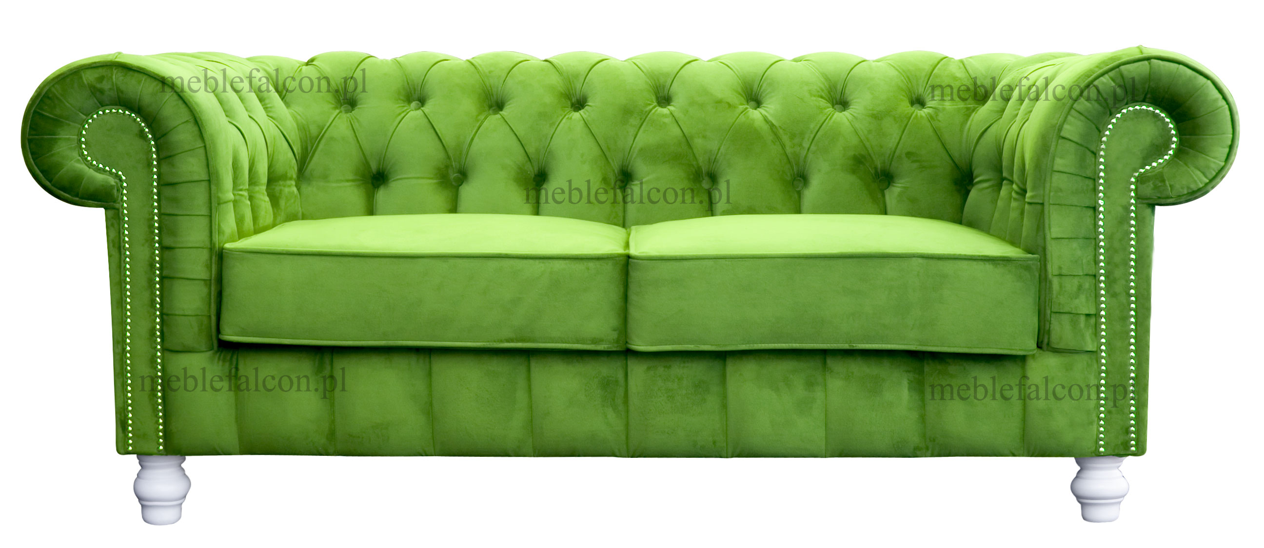 sofa chesterfield w zielonym materiale klasyczna sofa o precyzyjnym wykończeniu sofa 3 osobowa 
