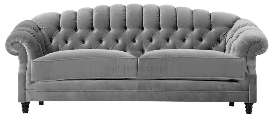 sofa trzy osobowa tapicerka materiał pikowane oparcie