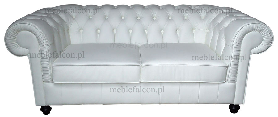 sofa chesterfield pikowana tapicerka skóra biała producent mebli chesterfield bogate wypełnienie