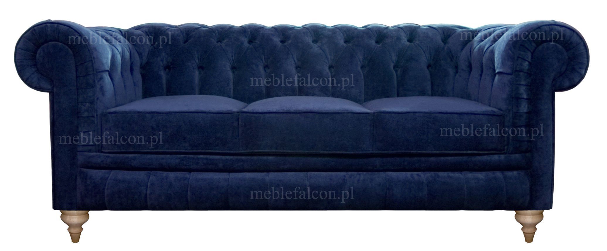 sofa pluszowa 3 osobowa sofa granatowa sofa w tapicerce pluszowej sofa stylowa salonowa pikowana