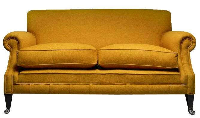 sofa dwusobowa w stylu angielskim tapicerka materiał poduszki gięte nóżki