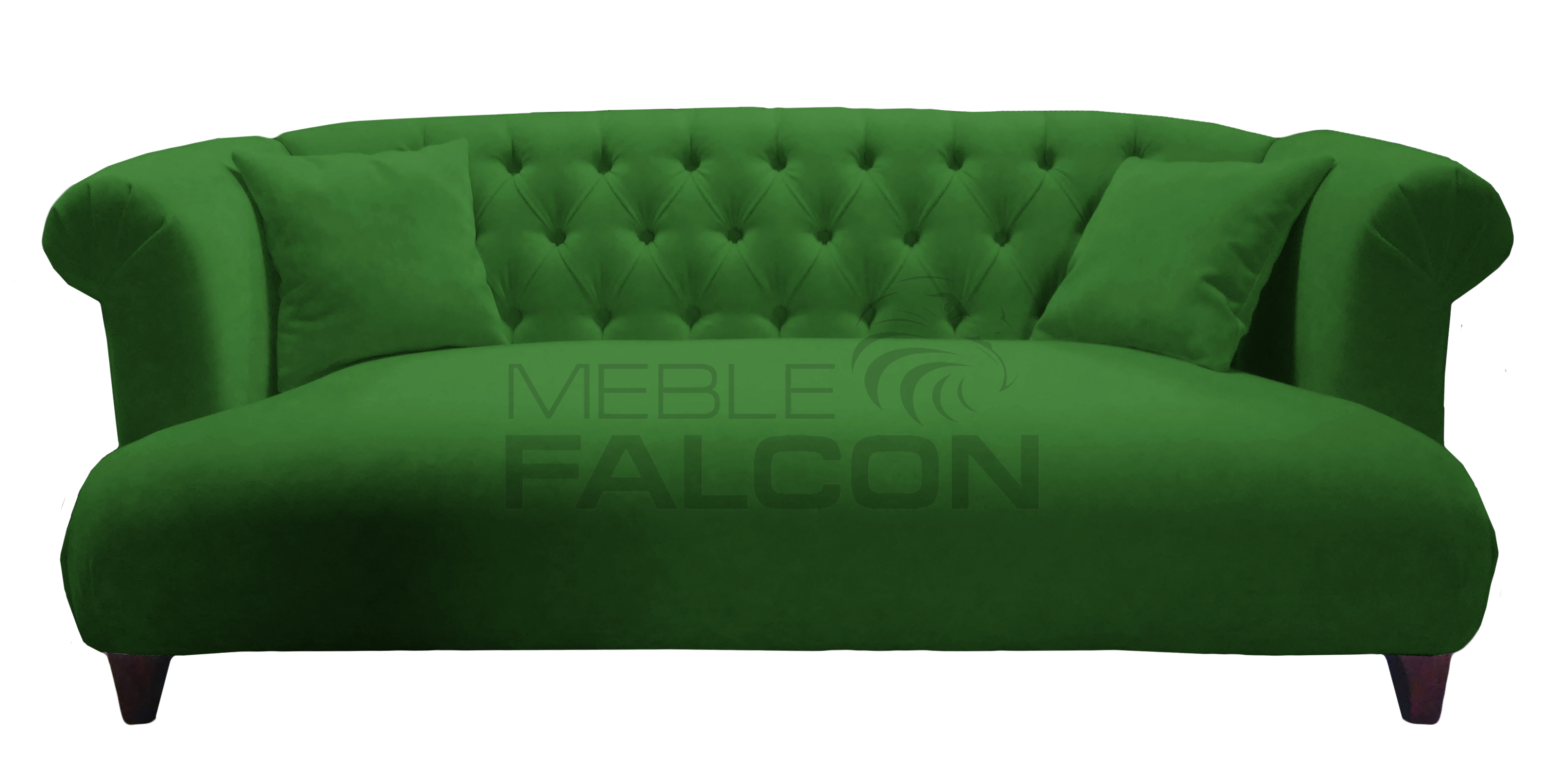 sofa w stylu chesterfield zielona poduszki ozdobne
