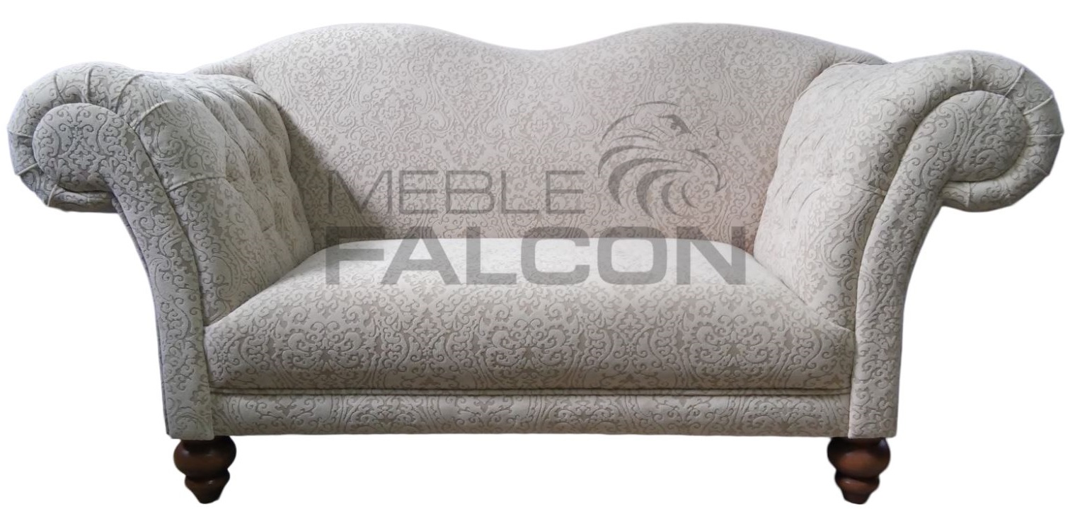 sofa pikowana tapicerka kremowa z wzorem producent
