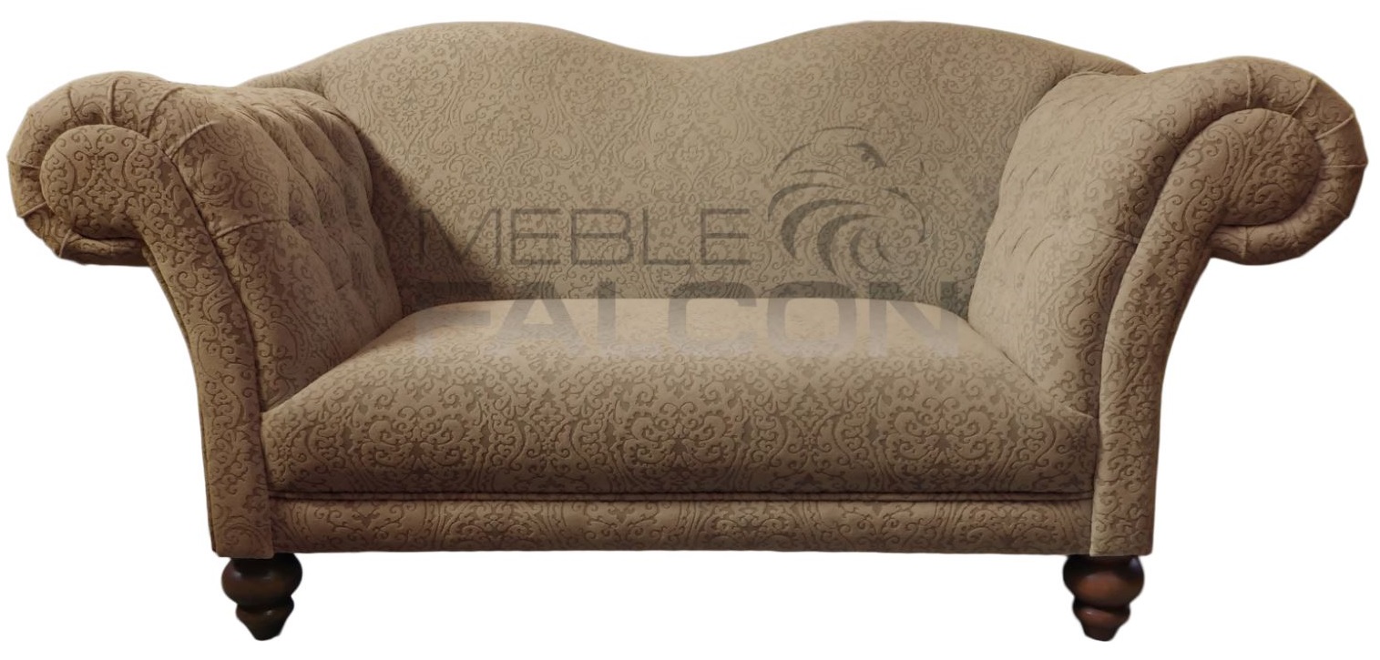 piękna sofa chesterfield tkanina beżowa georgia