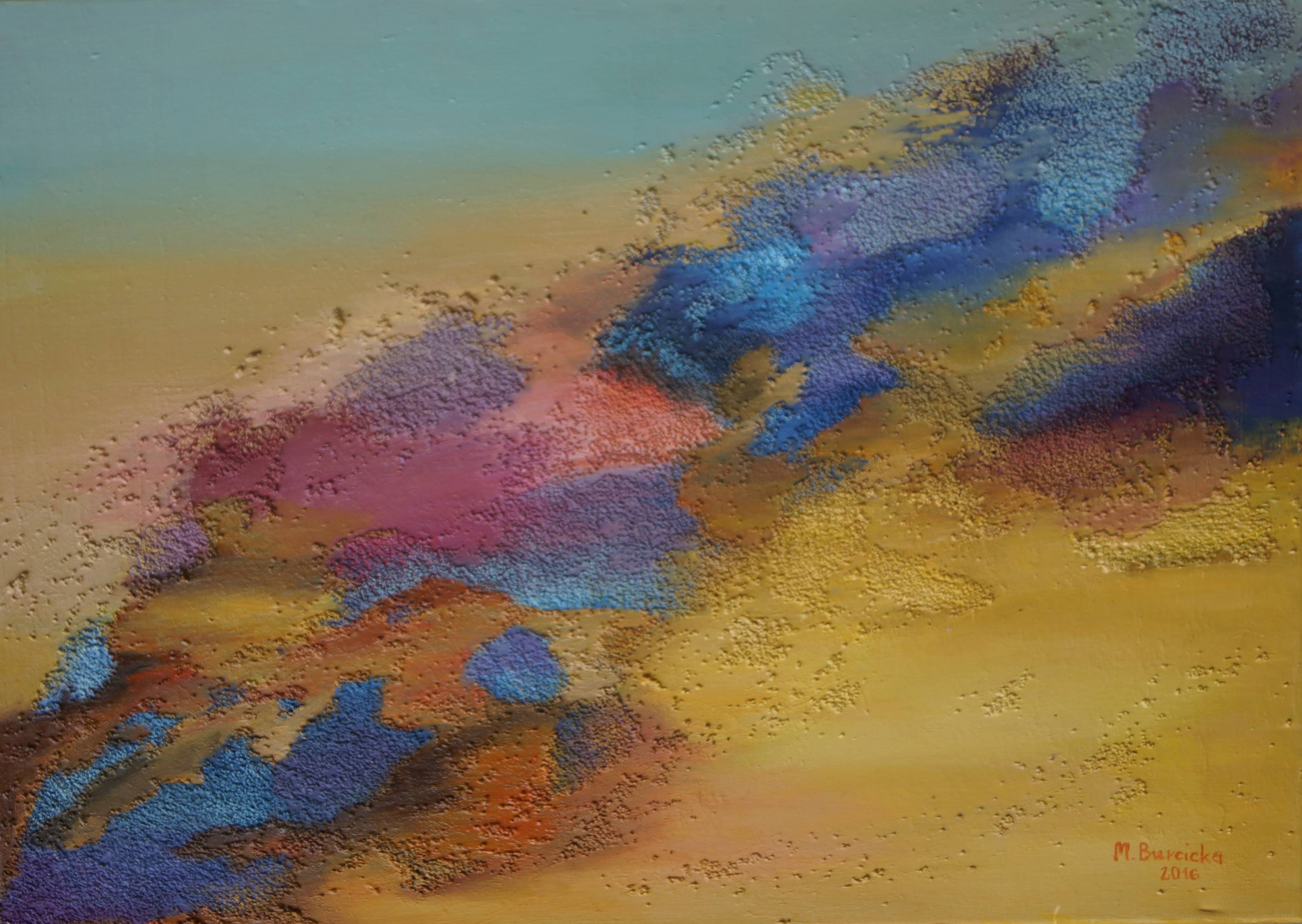 Kolorowe piaski-olej na płótnie 50 cm x 76 cm